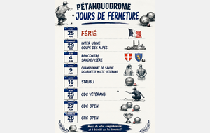 FERMETURE MAI  JUIN 2026