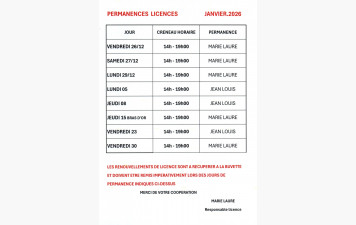 PERMANENCES LICENCES