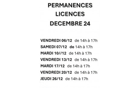 PERMANENCES LICENCES